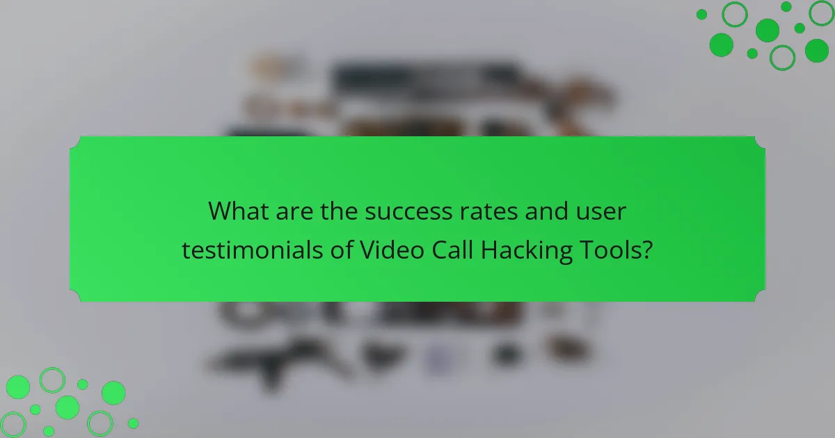 What are the success rates and user testimonials of Video Call Hacking Tools?